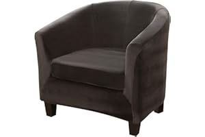 Topchances, Coprisedia per poltrona con schienale avvolgente, copertura per poltrona e divano, in velluto elasticizzato, morbido e lavabile, per banconi da bar, colore 3122