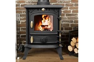NRG 4.5KW Eco Design Stove MultiFuel Cast Iron Fireplace Portable Defra Approved