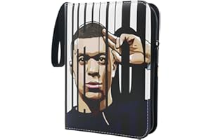 YCWIN Fußball Sammelalbum Kompatibel mit 400 Karten, 4 Pocket Fussball Sammelkarten Album mit Reißverschluss und 50 Herausnehmbaren Hüllen, Groß Sport Karten Heft, 3 Ringe Karten Mappe Binder