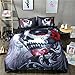 Produktbild 4 stücke Bettbezug Sets 3D Print Joker Schädel Bettwäsche-sets Halloween Schädel Bettbezug Flache Blatt & Kissenbezug (160*210cm für 1.5M Bett)