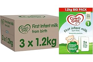 Cow & Gate 1 First Infant Baby Milk Powder Formula, from Birth, 4.16 kg (Pack of 3)