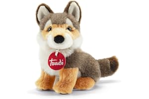 Trudi Trudino Lupo Stelvio - Parco dello Stelvio Lupo Peluche piccolo regalo Natale e Halloween | 9x16x17cm taglia XS | Trudini Classic | modello 52239