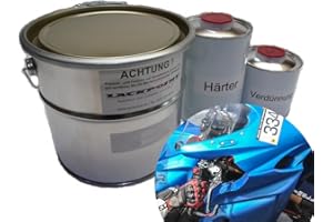 Lackpoint Lot de 2 vernis de voiture Skyline Blue 2 métallisé - 1 litre - Pas de vernis transparent tendance.