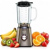 ECODE Titanblade Pro 1000W Blender, Glass Jug 1.75L | 6 Titanium Blades, Ice Pick, 3 Speeds + Turbo, Safety, Non-Slip, Stainl