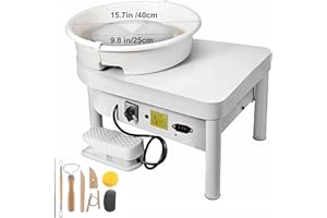 LTQ Vapor Elektrische Töpferscheibe, 350W 25cm Abnehmbare Töpfermaschine DIY-Keramik-Tonmaschine, Formmaschine für Erwachsene und Keramikhandwerk mit Töpferscheibenpedal