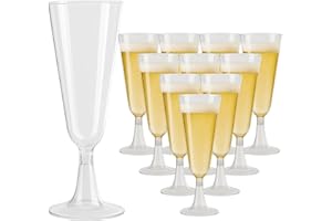 kaiyaya 30 Pezzi Flute Plastica 150ml Riutilizzabili Flute da Champagne Eleganti in Plastica, Bicchieri da Brindisi Trasparenti Calici Plasticas Rigida per Feste, Matrimoni, Compleanni, Giardini