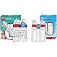 Luvlap Anti-Colic Wide Neck Natura Flo Baby Feeding Bottle, 250Ml (Pack of 2), Bpa Free & Anti-Colic Slim/Regular Neck Essential Baby Feeding Bottle, 250Ml (Pack of 2)