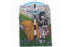 MUYU MAGNET Aimant de réfrigérateur 3D Écosse Royaume-Uni souvenir de voyage, cadeau de décoration de la maison, de la cuisine, autocollant magnétique pour réfrigérateur