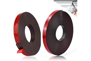 Garegce 2 Pack 3M Magnetic Tape Self Adhesive - 12mm Width - Cuttable Magnetic Strips Self Adhesive with Strong Mutual Attraction for Whiteboards, Fridge, DIY, Crafts and Office Organisation