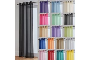 John Aird Lucy Black Woven Voile Eyelet Top Curtain Panel (58" Wide x 54" Drop)