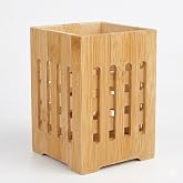 DEİNHAUS Bambu Kaşıklık, Mutfak Tezgahı D&uuml;zenleyici, Doğal Ahşap, 10x10x14 cm