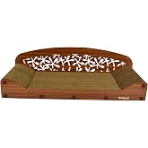 Rotipet Sloffy Karton Kedi Tırmalama Koltuğu &ndash; &Ccedil;ift Katlı, 4 Y&uuml;zey Kullanım, 68x25x20 cm (Ceviz)