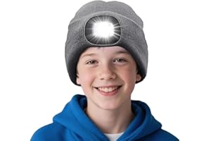 AWSOLAR LED Mütze Mit Licht Kinder für Winter Warme