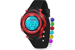Facasu Kids Digital Watch for Girls Boys,Children's Waterproof Colorful Light UP Outdoor Sport Watch with Stopwatch Alarm-Kids Gifts for Girls Boys