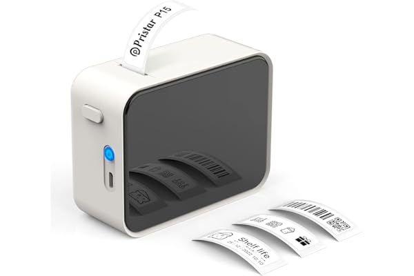 Pristar Étiqueteuse Bluetooth, P15 Mini Imprimante Etiquette Autocollante, APP Connexion, Compatible avec iOS et Android pour Maison, Bure au, école (Beige)