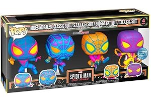 Funko Pop! Games: Miles Morales - 4 Pack - Phosphorescent - Miles Morales Game- Figurine en Vinyle à Collectionner - Idée de Cadeau