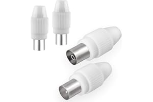 Antennenstecker Set 2x Stecker & 2x Buchse für Kabelfensehen DVB-C Radio und DVB-T2 TV Antennen IEC (männlich und weiblich) für Koaxial Antennenkabel Kupplung Kabel BK Anlagen HQ 4K UHD von HB-DIGITAL