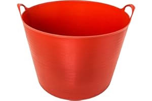 ADGO Conteneur élastique flexible pour la maison, le jardin, le bâtiment, solide, multi-usage, panier à linge sale, panier de rangement pour jouets, seau de rangement, seau à saleté (rouge, 55 l)