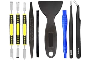 ABMRO Kit de réparation professionnel sans nylon pour écran en acier et pince à épiler antistatique pour téléphone portable, iPhone, ordinateurs portables, tablettes et plus encore