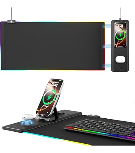 Three-in-one Multi-functional Wireless Charger, PU Leather Photo Album, Mouse Pad, 15W Wireless - View #3