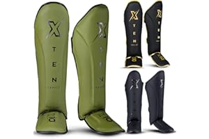 XTEN SPORTS X TEN Sports Premium Martial Arts Shin Guards - muay thai shin guards to enhance performance kickboxing shin guards flawless MMA Shin Guards Lightweight muay thai shin pads for any intense training
