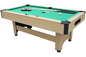 CONCEPT USINE | Billard Américain Bois Clair Chicago | Design Contemporain | Tapis Vert | Bordures Capitonnées | Pieds Réglable | Accessoires de Qualité Inclus | Idée Cadeau Jeu, Famille et Décoration