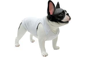 Lovelonglong 2019 Summer Pet Clothing, Dog Clothes Blank T-Shirts Ribbed Tanks Top Thread Vests for Bulldog Large Medium Small Dogs 100% Cotton White XL