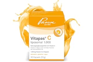 ‎PASCOE Vitapas C liposomal 1.000: Nahrungsergänzungsmittel, mit Vitamin C – laktosefrei, glutenfrei, vegan – 90 Kapseln