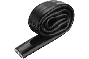 QUARKZMAN 0,4" ID 1,6ft Manchon Ignifugé Thermorésistant en Fibre de Verre Revêtu Silicone, pour Tuyaux automobiles, Câbles Électriques, Câblage Électrique, Gaine Thermique Protection, Noir
