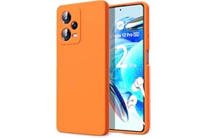 Byvuwiay Funda para Xiaomi Redmi Note 12 Pro 5G, Silicona Líquida Silicona Ultra Protectora Antichoque Case para Xiaomi Redmi Note 12 Pro 5G - Naranja