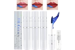 BMHNQ Lip Stain Peel Off 3 Pcs Peel Off Lip Stain Peel Off Lipstick Lip Tint Peel Off Langanhaltender Wasserdichter Flüssiger Lippenstift mit 3 ml Leerer Sprühflasche Antihaft-Cup Lippentönung(Weiß)