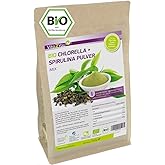 Vita2You BIO Chlorella + Spirulina Mix Pulver 500g - Verhältnis 50:50 - Aus Ökologischen Anbau DE-ÖKO-006 - Zippbeutel - Prem