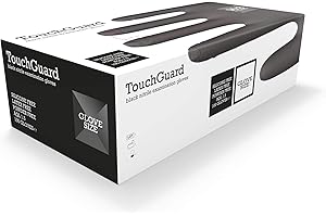 TouchGuard Black Nitrile Disposable Gloves, Latex & Powder-Free, Box of 100, Large