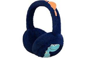 Moonlove Kids Dinosaur Earmuffs Winter Warm Thermal Ear Muffs Plush Fuzzy Adjustable Foldable Ear Cover Thicken Windproof Coldproof Cycling Warmer Protection for Boys Girls