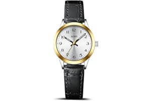 BAISHIOI Ladies Watches Analog Quartz Watch Women's Everyday Watch Easy Read Waterproof Wrist Watch for Women Classic Business Women Watches with Black Leather Strap