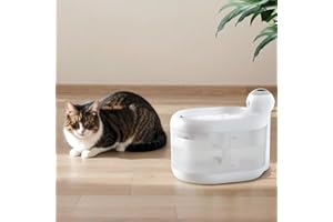 Wireless Cat Water Fountain for Drinking - Happy & Polly 2.2L/77oz Pet Fountain Water Bowl with 4400mAh Rechargeable Battery Operated Cordless Cat Water Fountain with Sensor, Contain 2 Filters