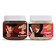 Notta Sin Duo: Choco Hazelnut & Choco Strawberry Spreads |No Added Sugar - Contains Monk Fruit & Stevia | Nourishing Almonds | Turkish Hazelnuts | Rich in Fiber & Protein | Crunchy Strawberry Bits | Rich in Fiber & Protein | Spread for Bread | (80G x 2)