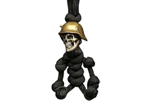 POLOGMASE Pendentif Porte-Voiture - Lanière Moto Voiture - Pendentif Paracord Tête Mort En Laiton Vintage, Accessoires Porte-clés, Crâne Accroché Ornement Pour Les Sac À Dos Burea