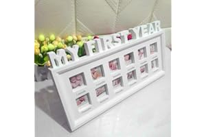 GANGAN NANAD Photo Frame 12 Months My First Year Moments Home Decor Show Multifunctional Display Newborn Baby Desktop Infant Ornaments Girls Boys PVC Souvenirs Picture