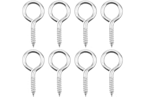 LbsAMP 30 Pièces Vis à œil en Acier Crochet avec Vis 19mm*41mm Vis à œilleton Crochets Utilisé pour Les Murs Meubles en Bois jardins Salles de Bains Plafonds et Petits Objets Suspendus