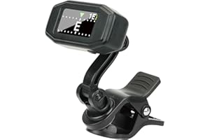 Aroma Guitar Tuner Clip On Rechargeable Chromatic Tuner for Guitar Bass Ukulele Violin Mandolin with TFT Screen Easy to Read in Strong Light