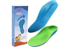 ‎AILAKA Ailaka Kids Orthotic Arch Support Schuheinlagen, PU-Schaumpolstereinsätze für Kinder für Plattfüße, Plantarfasziitis, Schmerzlinderung an den Fersen (Grün, 36-38 EU 24cm)