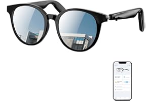 GetD AI Glasses, AI Assistant Powered by ChatGPT, AI Translation, Meeting Memos, Smart Glasses, Polarized Sunglasses, Bluetooth Music Glasses 11H Battery for Men/Women, Earbuds and Glasses 2 in 1