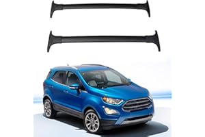 RUGPDA Barre Portatutto per Ford Ecosport 2013 2014 2015 2016 2018 2019 2017 2020, Trasversali Tetto Alluminio Portapacchi, Coppia Barre dedicate antifurto nere,Black