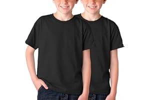 BOD HOME, Pack 1 o 2 Camisetas de Niño/Unisex Manga Corta 100% Algodón, Camiseta Infantil Básica Cuello Redondo para Niños, Variedad de Colores Lisos, Suave, Cómoda, Versátil, Tallas de 5 a 15 años