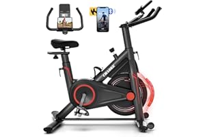 ‎CHAOKE Heimtrainer Fahrrad mit App, CHAOKE Profi Ultra-Leiser Indoor-Hometrainer mit Magnetwiderstand, Ergometer Heimtrainer mit V-Stabil-Basis, Superweichem und Atmungsaktivem Sitz, Bis 160KG