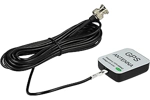 vhbw Antenne GPS Compatible avec Garmin GPS 100, 100STD, 120, 125, 135, 15, 15H, 15L système de Navigation - Pied magnétique, avec Connexion BNC, 5 m