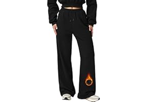 Neteson Pantaloni Sportivi Invernali Donna a Vita Alta Pantaloni da Jogging de Tuta Felpati Termici con Tasche Pantalone Caldi Elastico Casual per Fitness Sport Jogger Running Yoga