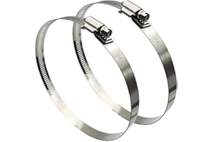 EESTECK 118-140mm Adjustable 304 Stainless Steel Duct Clamps Hose Clamp Pipe Clamp Air Ducting Clamp Worm Drive Hose Clamps (2Pcs)
