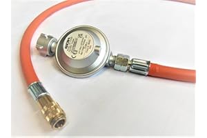 ZaTeChS Manguera de Gas GOK 50mBar Manguera Reductora con Enchufe de Acoplamiento Rápido DN5 (TYPE21) | 3M | Lista para Conectar con Conector | Estufas Autocaravanas Chimeneas Parrillas de Gas